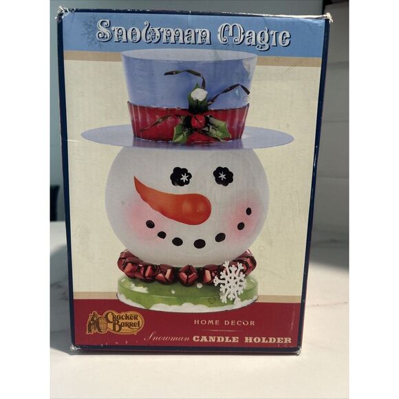 Cracker Barrel Snowman Magic Candle Holder - Picture 1 of 7